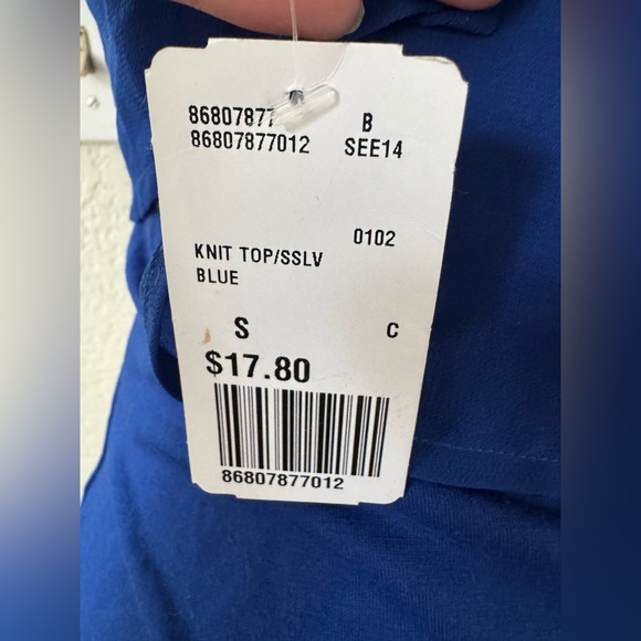 Vintage 2000s y2k sexy Forever 21 Royal Blue Blouse casual tee basic NWT - Picture 3 of 4